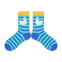 Cartoon Zoo Cute Animal Jacquard Three-dimensional Hand Stitched Ball Pile Pile Women's Socks - Blue Striped Bird - View 1