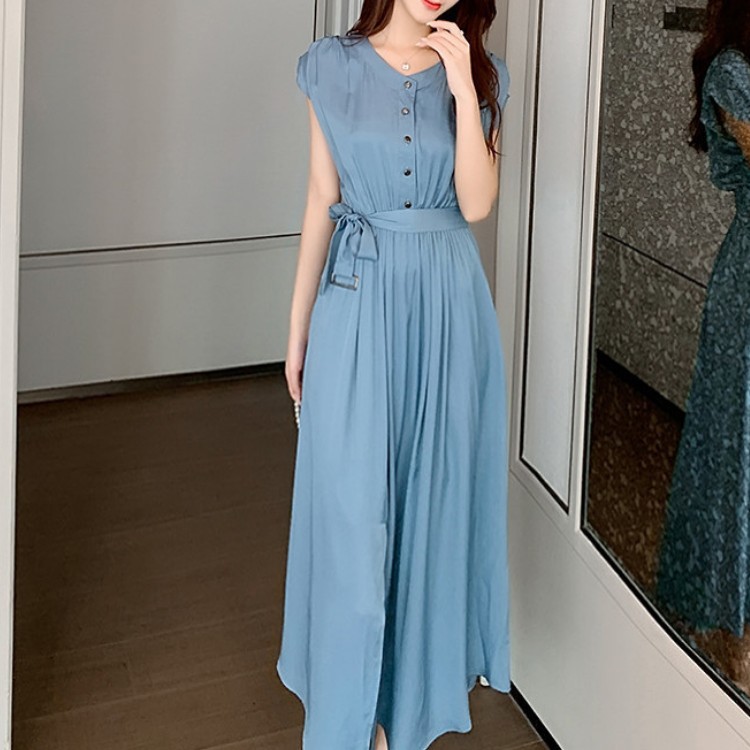 High-Waist Round-Neck Dress, picture 3 of 5