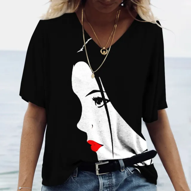 Loose Street Trend Women's Half Face Pattern Wvldxf2100192 - Shop at LoveMi