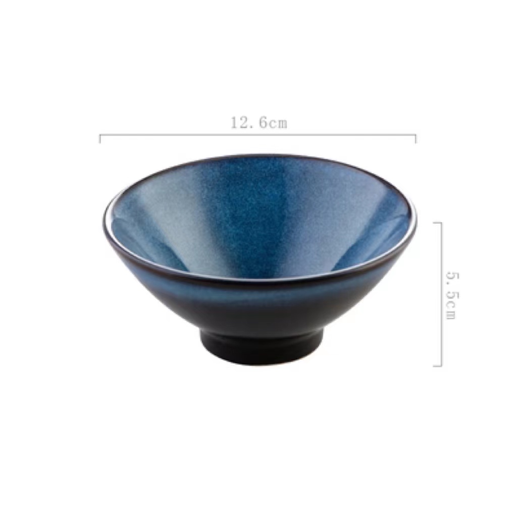 Title 9, Rice Bowl Ceramic Cutlery 5 Inch Bamboo Hat Poz...