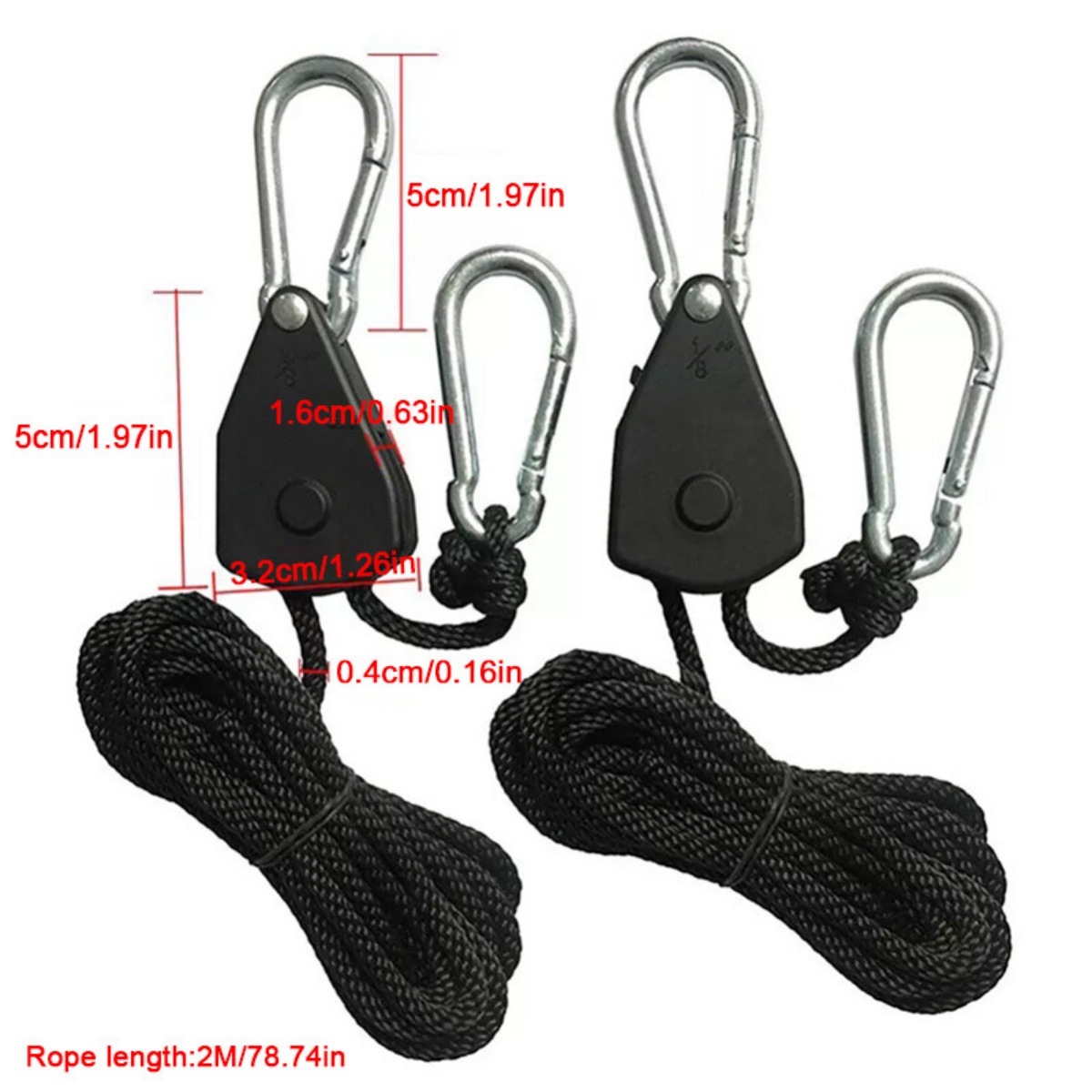 8pcs Rope Ratchet Adjustable Light Hanger Tent Carbon Filter Hydroponic Grow — image 11