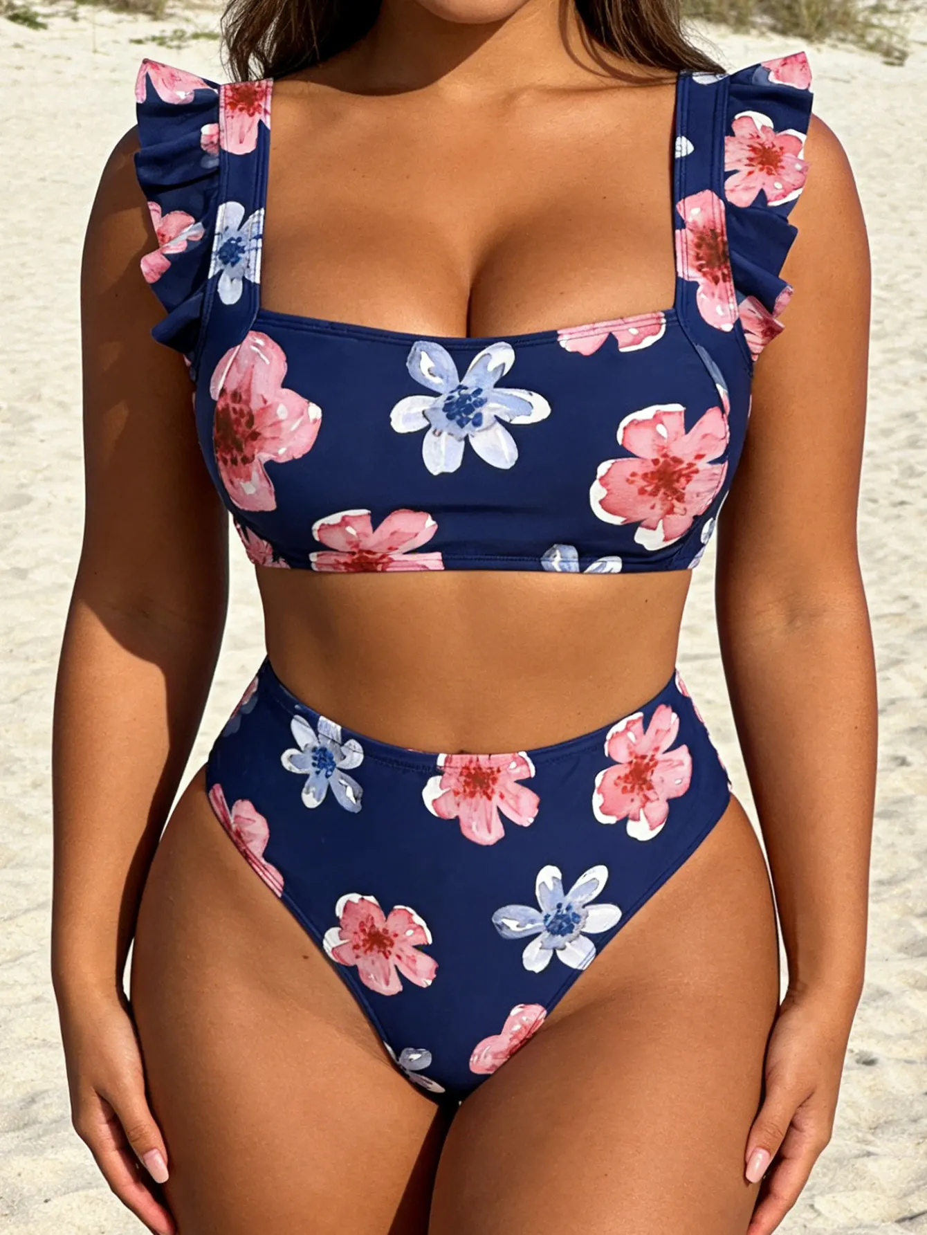 Women's High Waisted Bikini Set, Ruffle Flutter