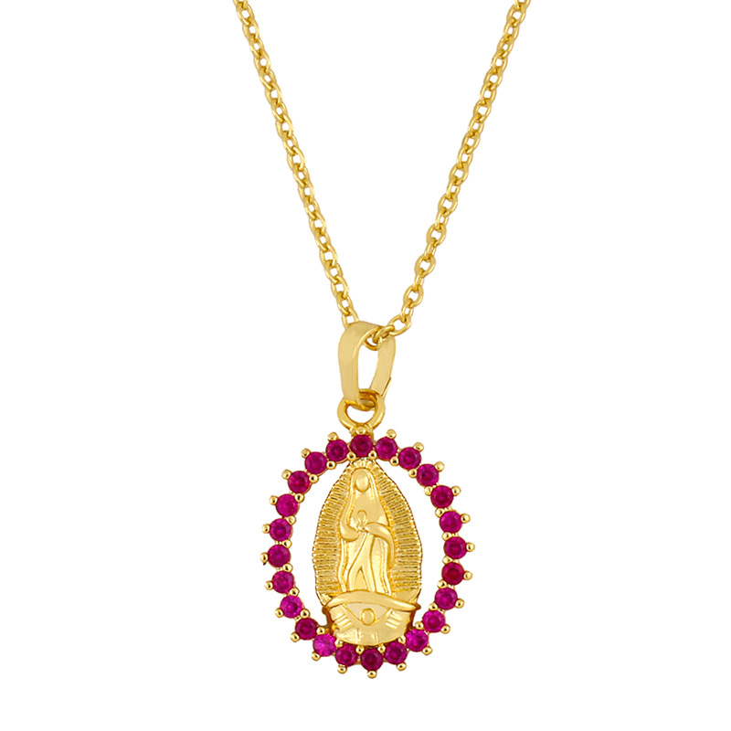 Virgin Mary Geometric Pendant Necklace