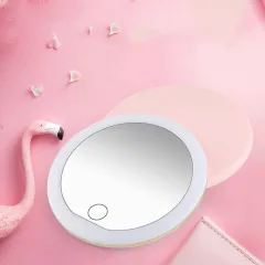 Make-up Mirror With Light To Carry Hand-held Vanity Mirror - Ordinary Paragraph - View 1