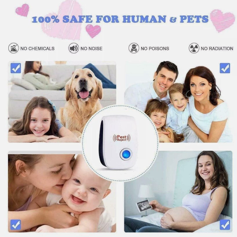 4X Ultrasonic Pest Control Repeller UK Plug-in Reject Rat Mouse Mice Spider
