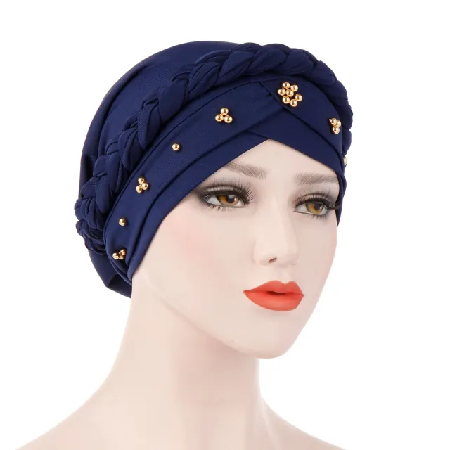 Women's Fashion Tie Dye Brushed Milk Silk Bandana Hat Navy - Shop at LoveMi