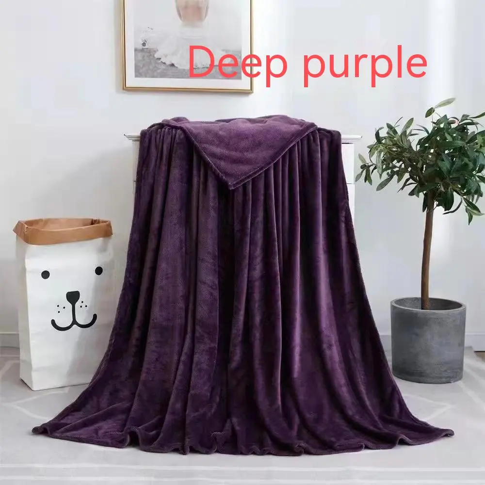 Flannel blanket coral blanket - Deep Purple