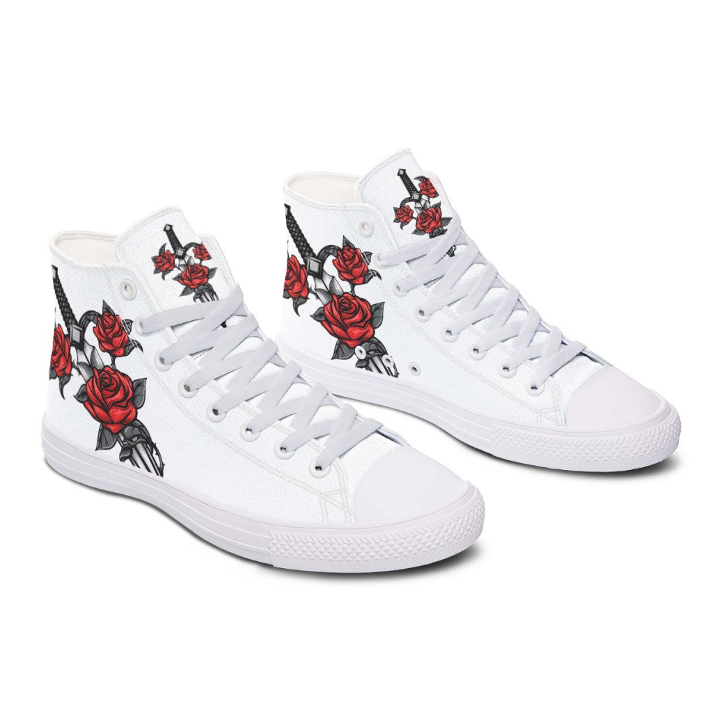 Fashion Printed Couple High Top Canvas Shoes