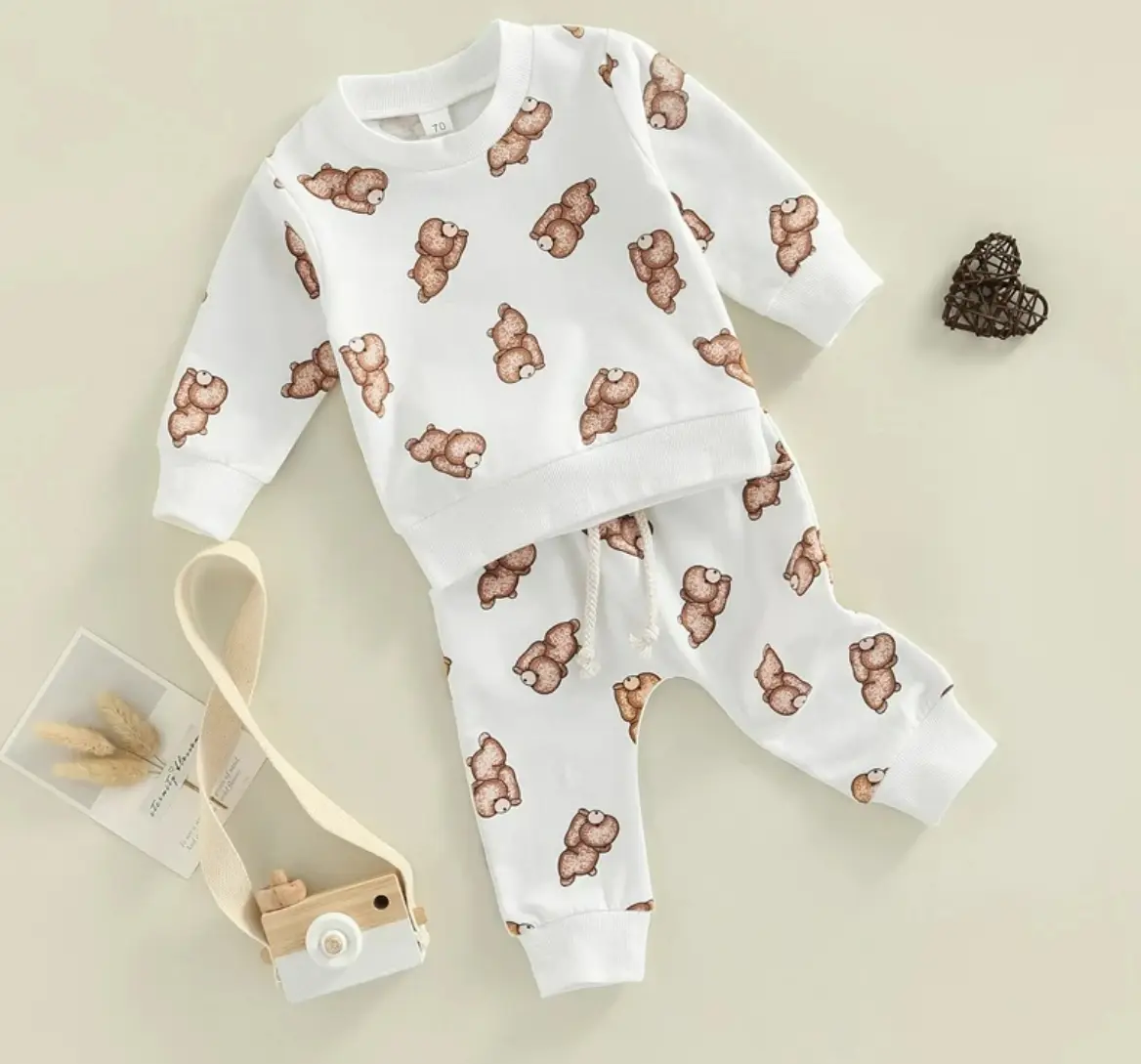 Children's Autumn Models Cartoon Print Sweatshirt Trousers Suit
