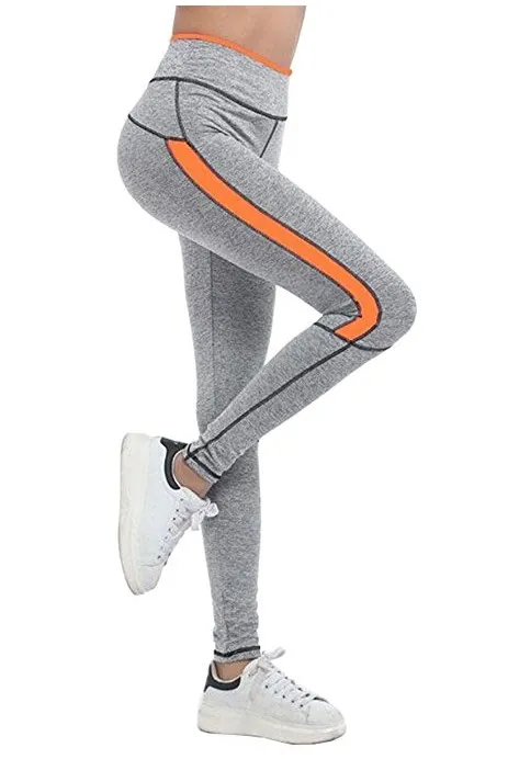 High Waist Stretch Thin Women's Yoga Pants For Outer Wear Nine Points Orange - Shop at LoveMi