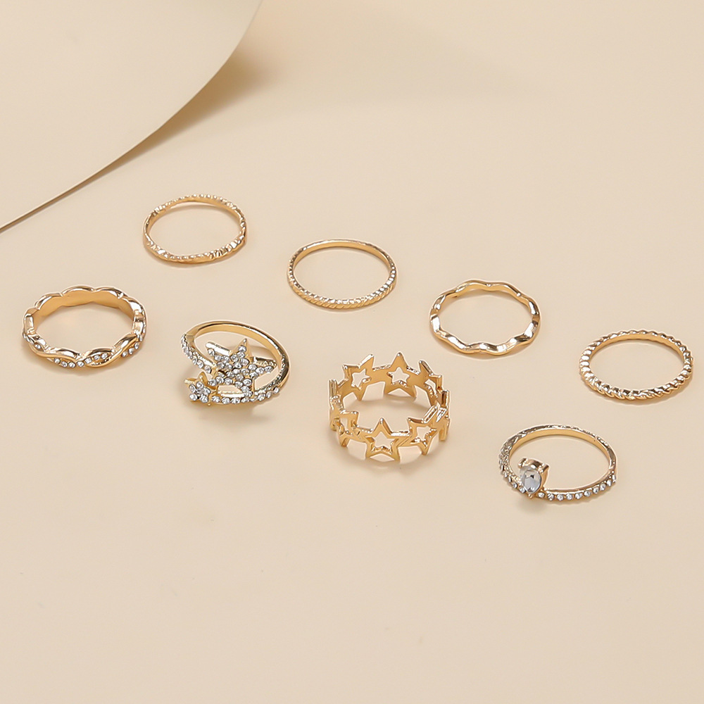 Five-pointed Star Hollow Personality Shank Joint Ring Female