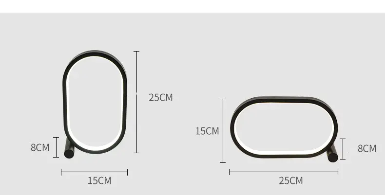 Usb Plug-In Lamp Oval Acrylic Touch Control