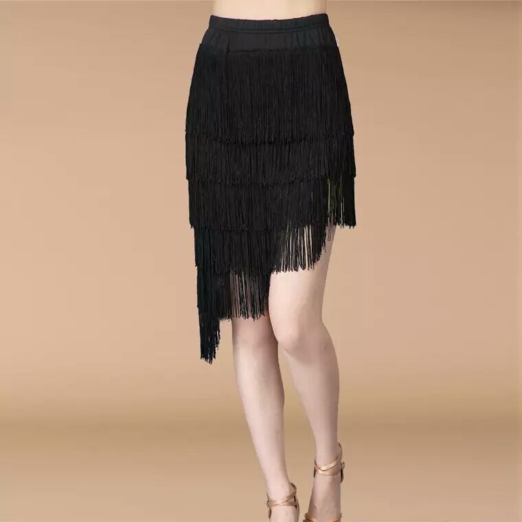 Women's Solid Color Irregular Fringe Skirt