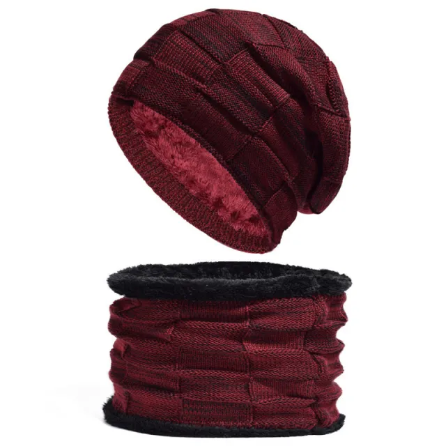 Woolen Casual Warm Pullover Fleece Knitted Wine Red - Shop at LoveMi