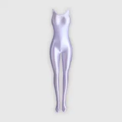 Stretch Gloss Bodysuit Shapewear Vest Leggings Ladies - Silver - View 1