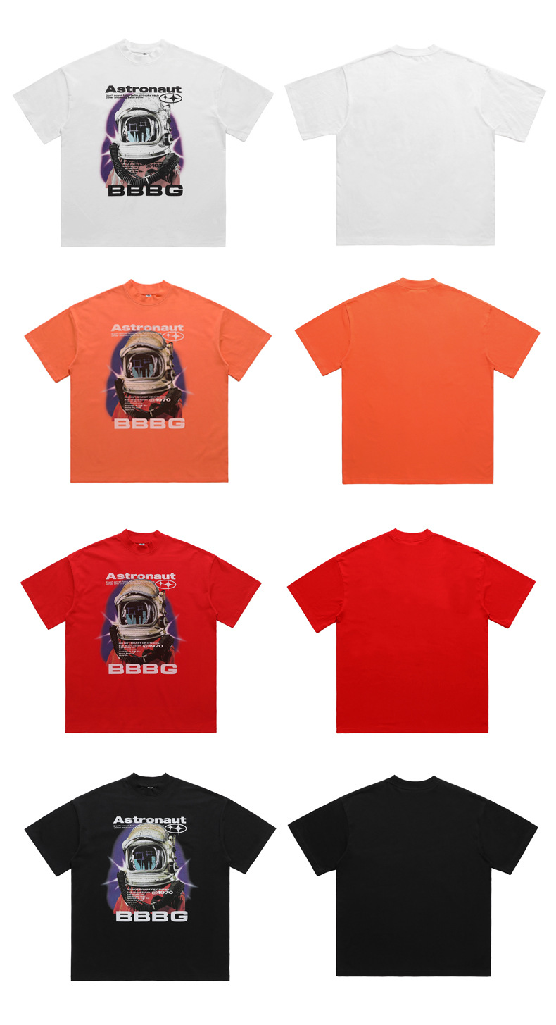 Title 4, Amerikaans Astronaut Print T-shirt, halve col, ...