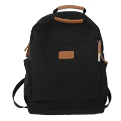 Korea Ins Simple Solid Color School Bag Female - Black - View 1