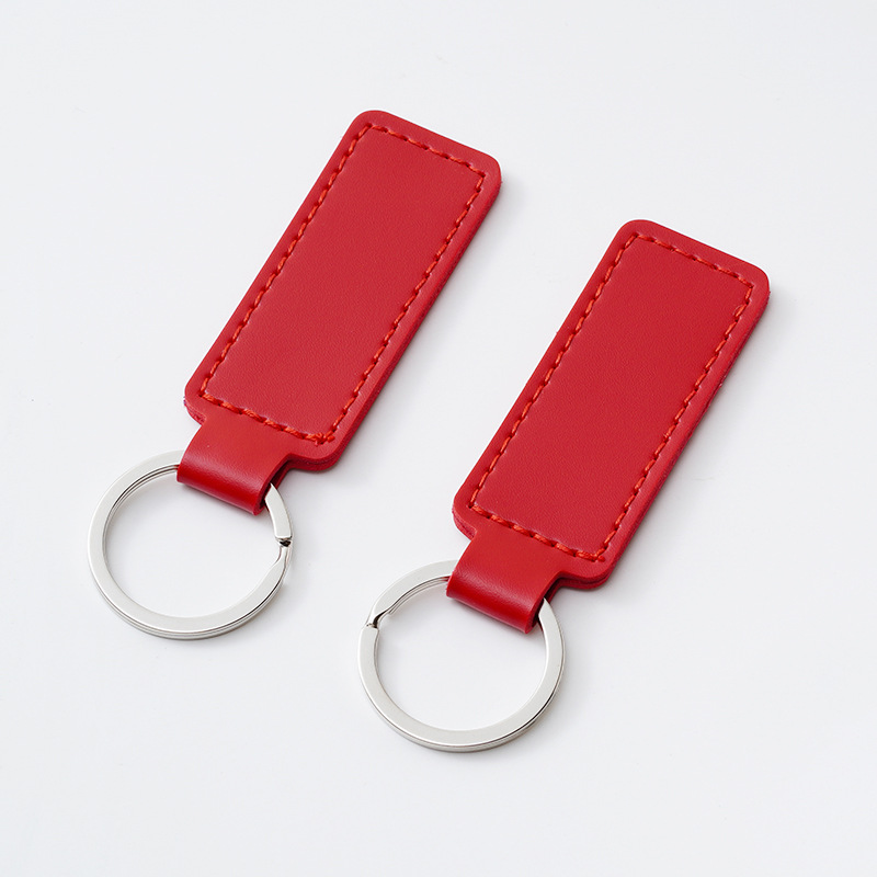 Title 5, Creative PU Leather Keychain Simple DIY Key Ring