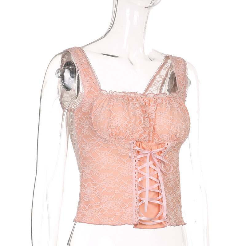 New Sexy Square Neck Low-cut Bow Tie Strapless Vest