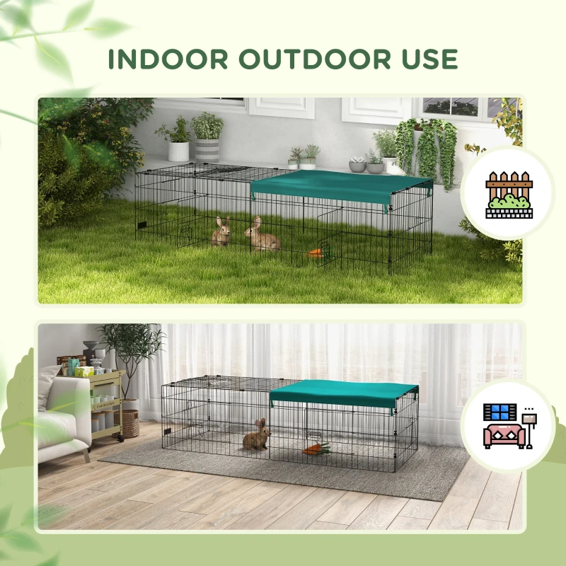 Small Animal Playpen With With Roof For Rabbits, Chicken, Chinchillas For Indoor Outdoor Use, Green