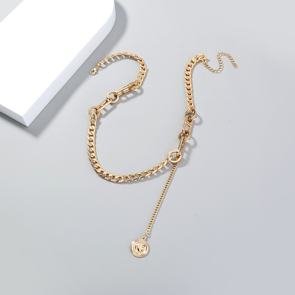 Portrait Pendant Japanese Character Chain Necklace