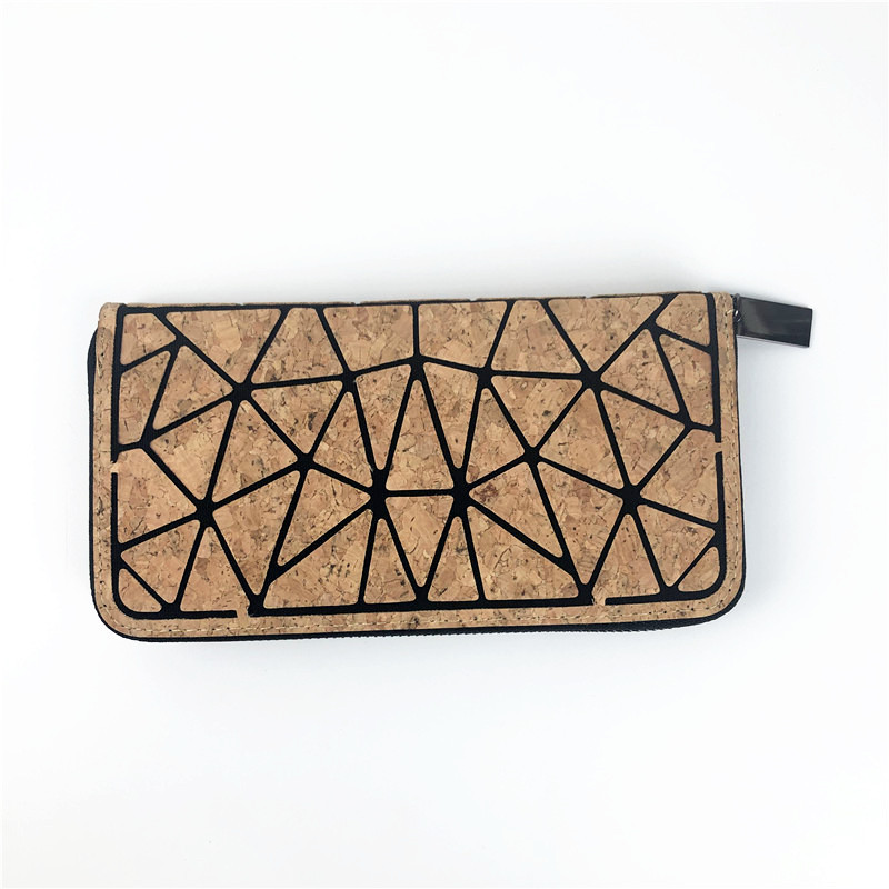 Eco friendly Cork Grain Multifunctional Fashion Waterproof 3 Fold Hand Wallet Long Money - Shop at LoveMi
