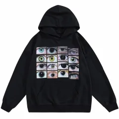 New Plush Loose Long-sleeved Hoodie Solid Colour Sweater For Women - Black - View 1