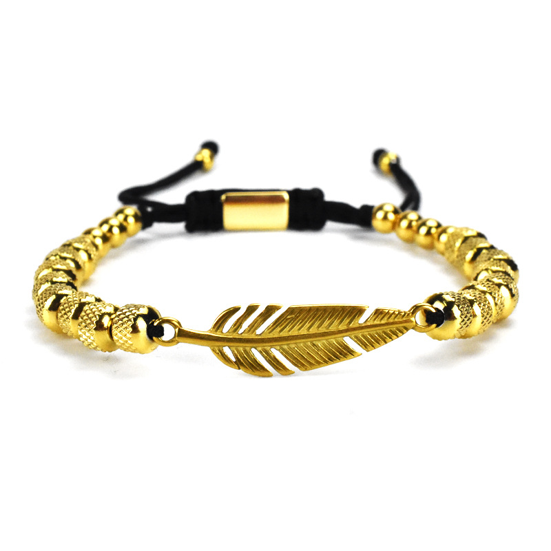 Men's Braided Bracelet Stainless Steel Beads