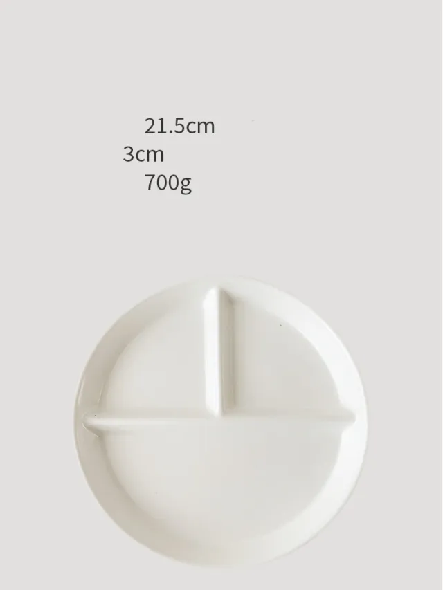 Matte Round Serving Divider Plate Ceramic White - Shop at LoveMi