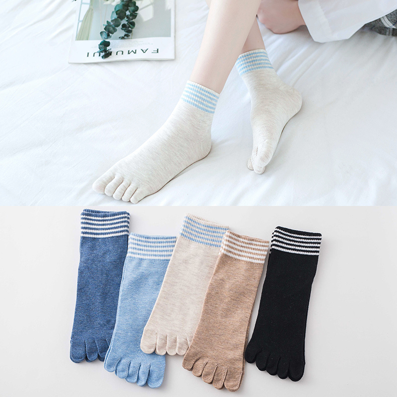 Title 9, Ladies mid-tube cotton five-finger socks