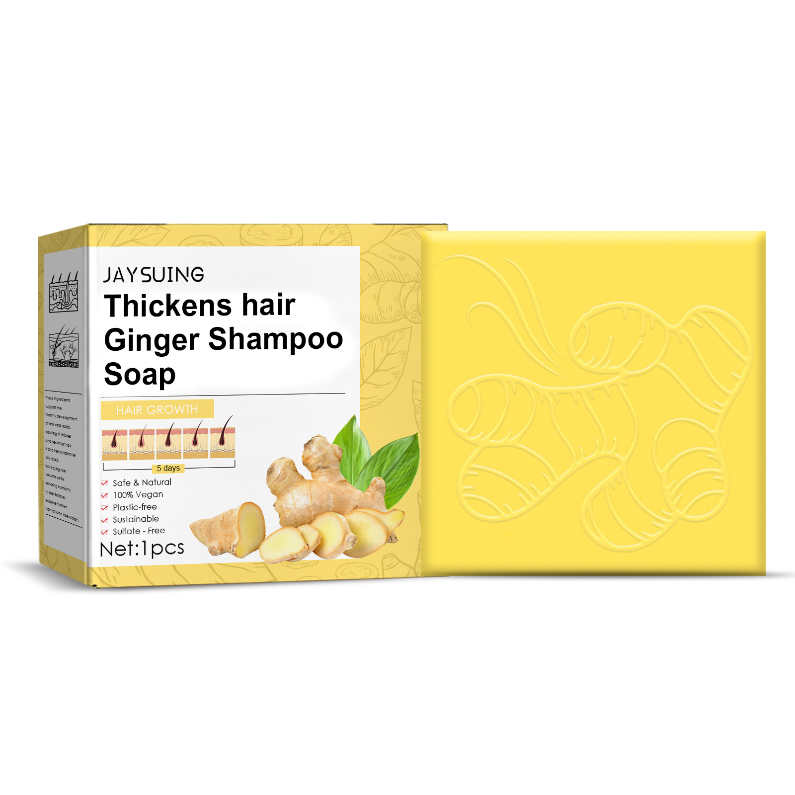 Savon de Shampooing au Gingembre et aux Protéines de Riz 2