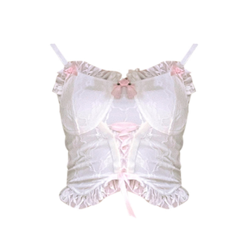 Outer Wear Sweet And Spicy Lace Camisole Women's Spring Clothes White - Shop at LoveMi