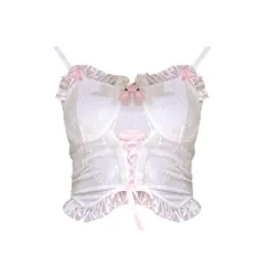 Outer Wear Sweet And Spicy Lace Camisole Women's Spring Clothes - White - View 1