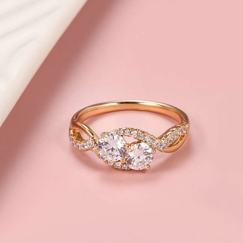Fashion And Creative Moissanite Diamond Rings Rose Gold Womens