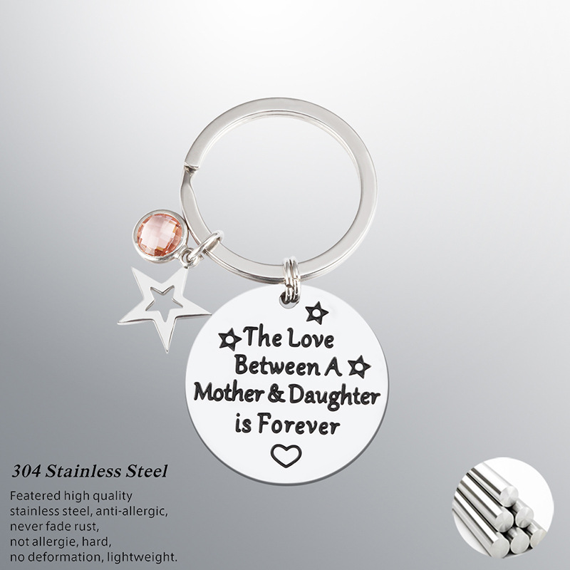 Stainless Steel And Titanium Steel Keychain Fashion Diamond Small Hanging