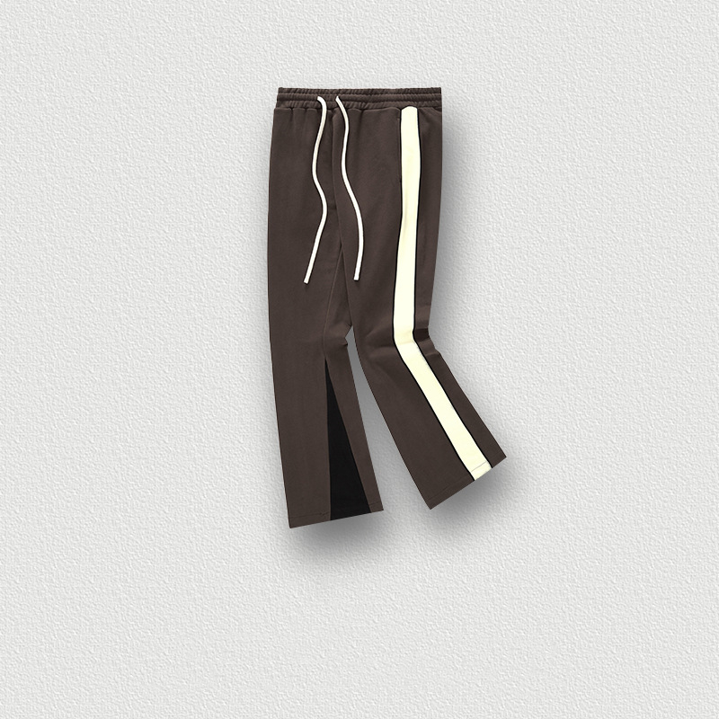 Men's Plush Retro Splicing Micro Pull Trousers