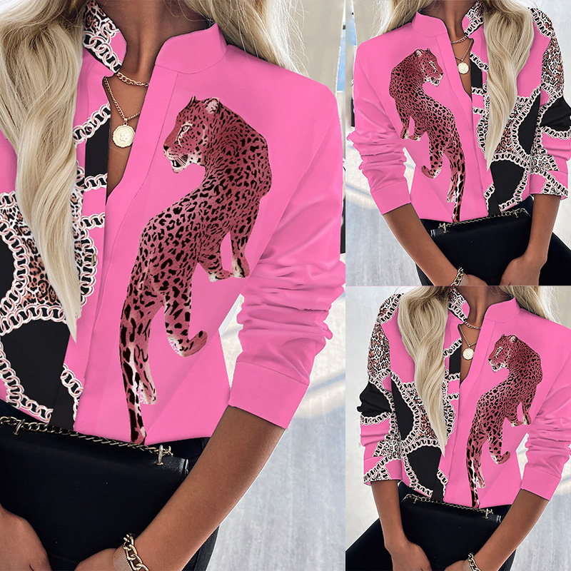 Printed Cardigan Single-Breasted Long-Sleeved Casual Shirt