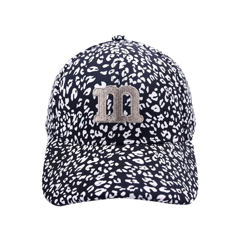 Retro Leopard Print Lettered Baseball Cap, Fashionable