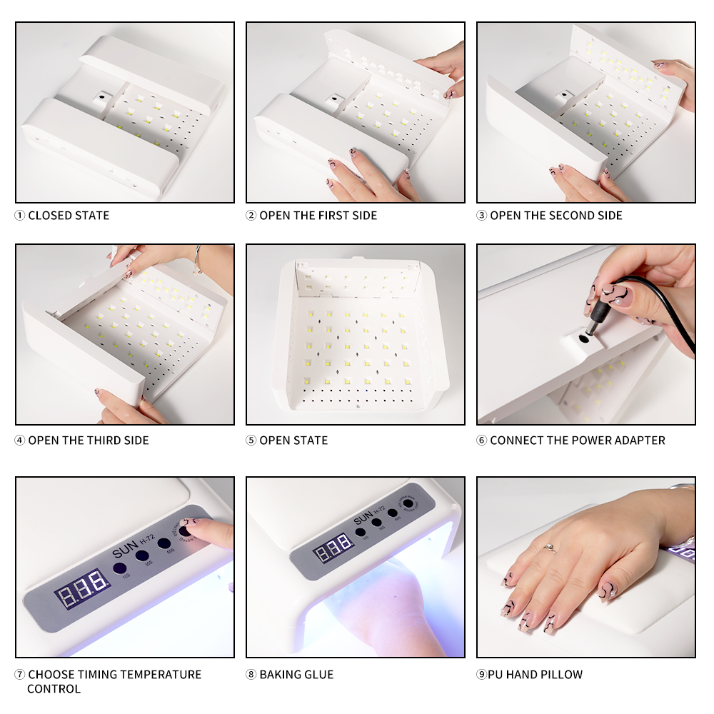 UV Led Nail Lamp For Gel Nail Polish Press On Nails Curing,  Large UV Nail Light Curing Nail Dryer With Nail Arm Rest For Nail Art Nail Technician Salon Use 6