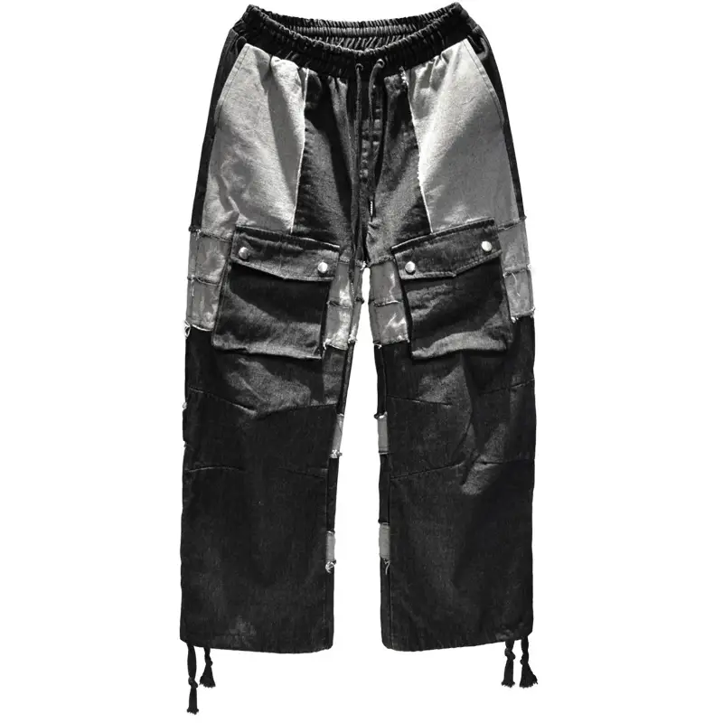 Fringed Patch Lounge Pants Jeans Wide Leg