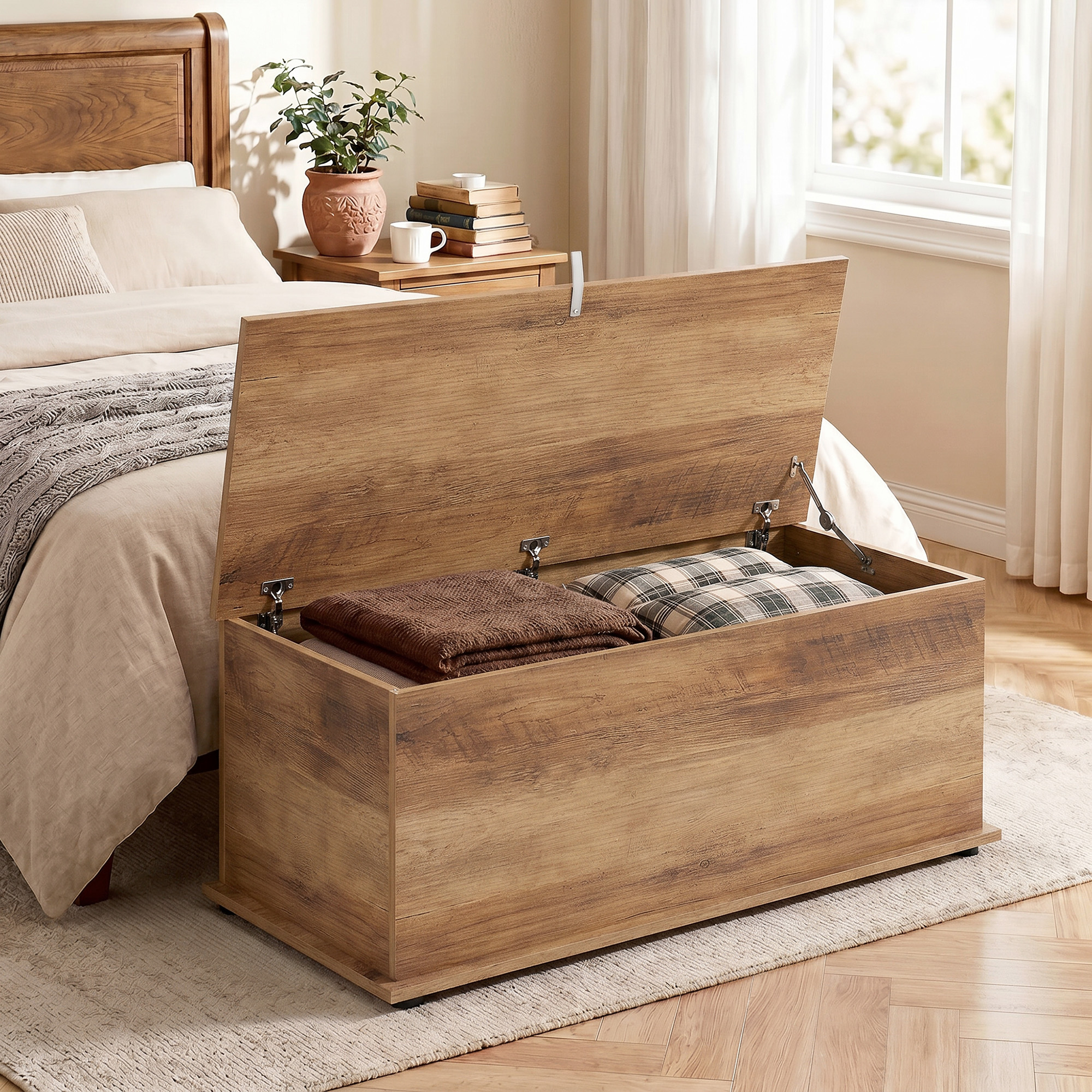 Storage Box,large Capacity 113 Liter Blanket Box,shoe Stool