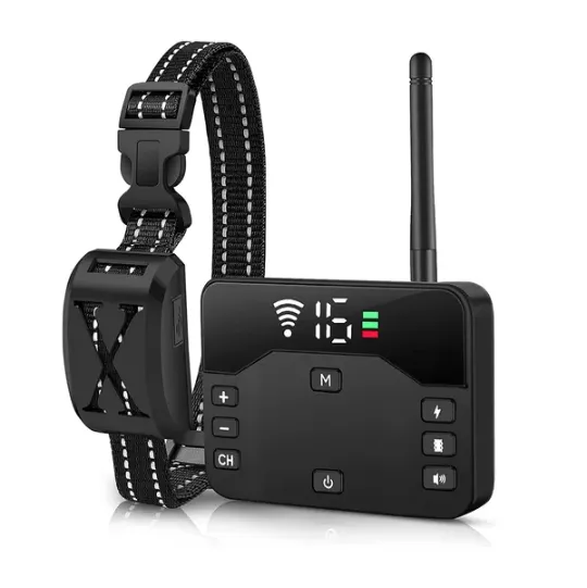 2 In 1 Wireless Electric Dog Fence Waterproof Pet Shock Boundary Containment System Electric Training Collar For Small Medium Large Dogs Black - Shop at LoveMi
