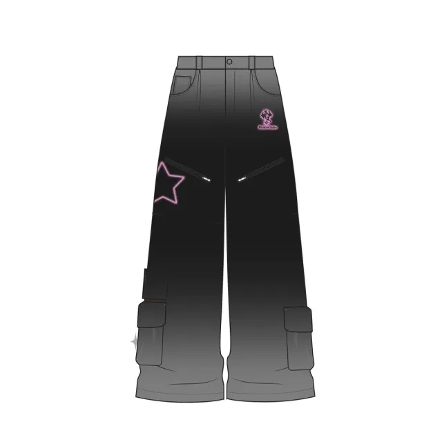 Chaopai Purple Straight Leg Wide Leg Pants Black - Shop at LoveMi
