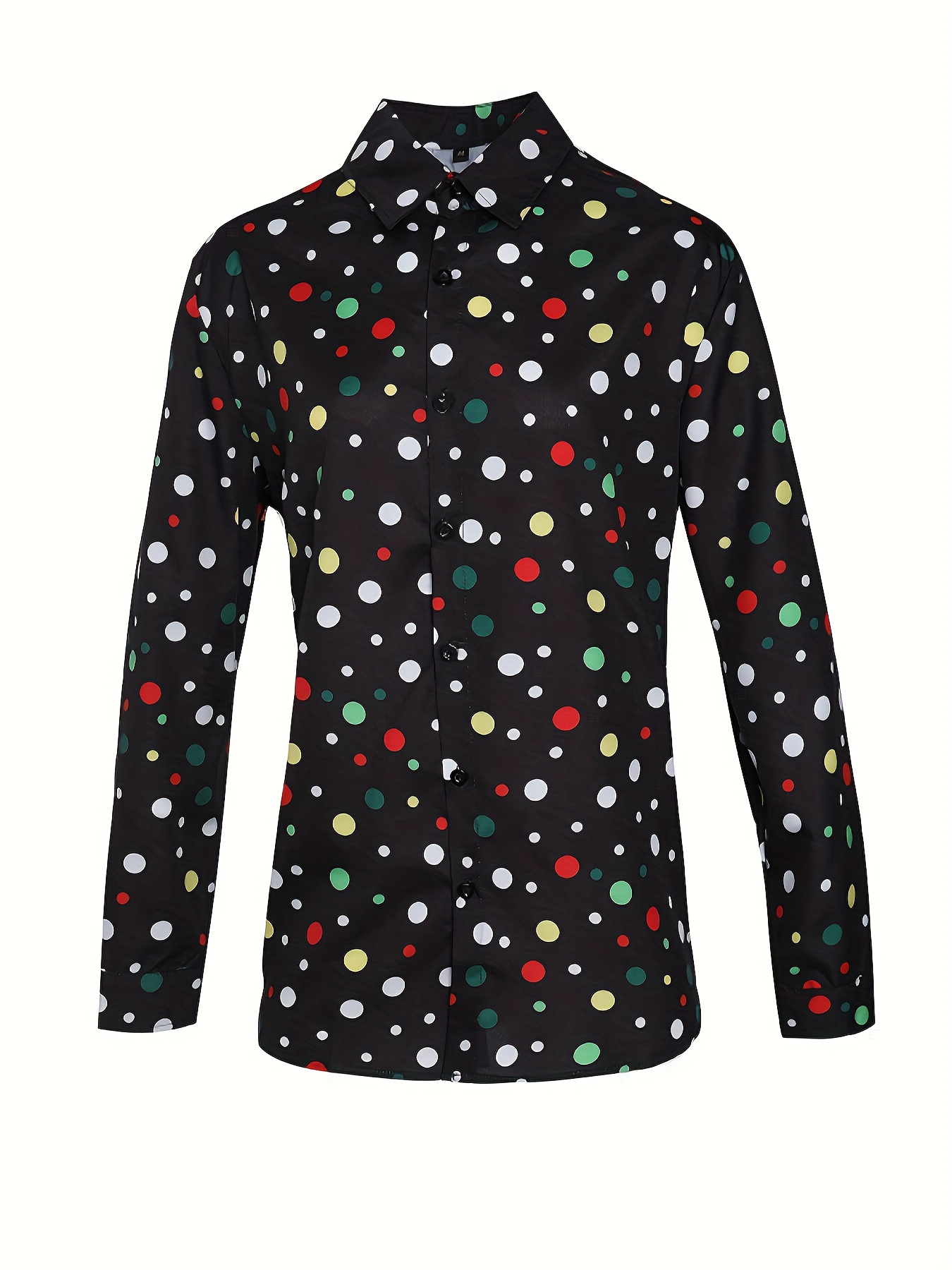 A Casual And Versatile Long-sleeved Shirt With Polka Dot Prints For Teenagers And Men
