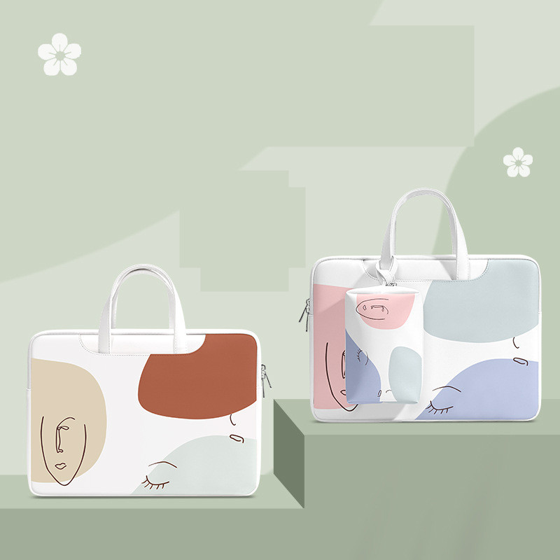 حقيبة لابتوب بمقبض ناعم من الجلد الصناعي