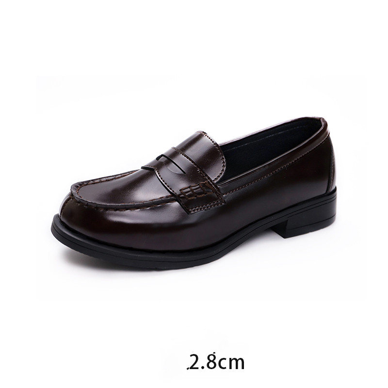 Title 7, Leather Shoes Low-heel College Style Japanese U...