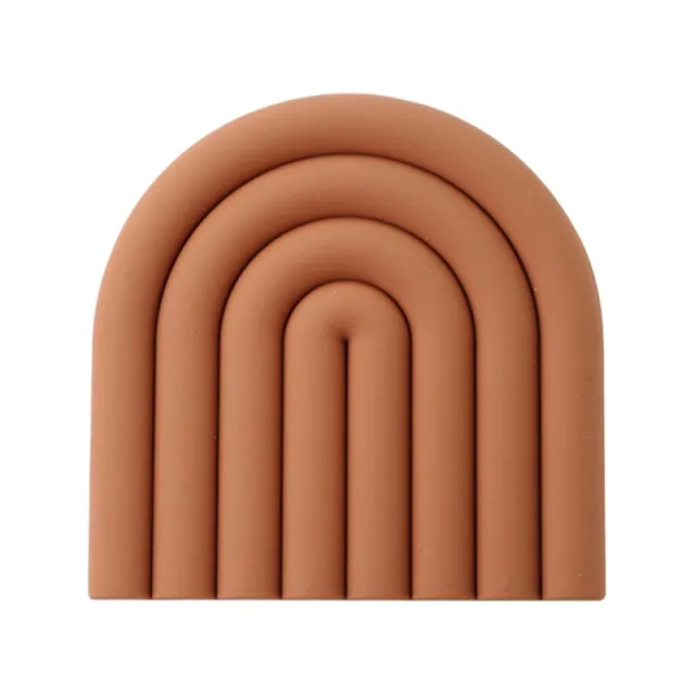 Rainbow Silicone Heat Insulation Pad Dining Table Heat Resistant And High Brown Orange - Shop at LoveMi