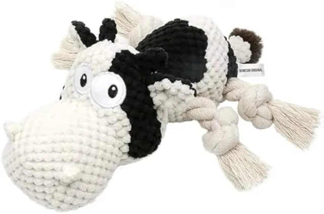 Squeaky Dog Toys Dog Plush Toy Dog Stuffed Animals Chew Toy Cute Dog Toys Stuffed Animals Toys For Dogs Durable Cow Dog Toy Best Toy For For Puppy ... White Or Black - Shop at LoveMi