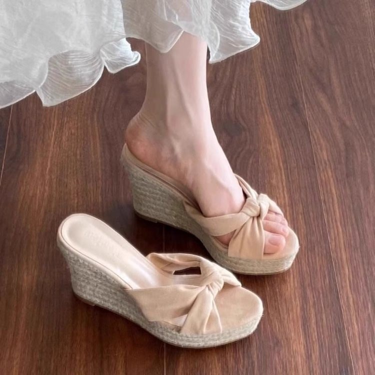 Women's Wedge Heel Platform Sandals, 2026 New Summer Outdoor High Heel Slides, Comfortable For Dresses