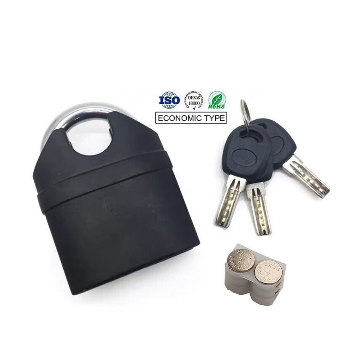 Heavy Duty Steel Waterproof Padlock With Alarm And 3 Keys - High Security Lock — image 6